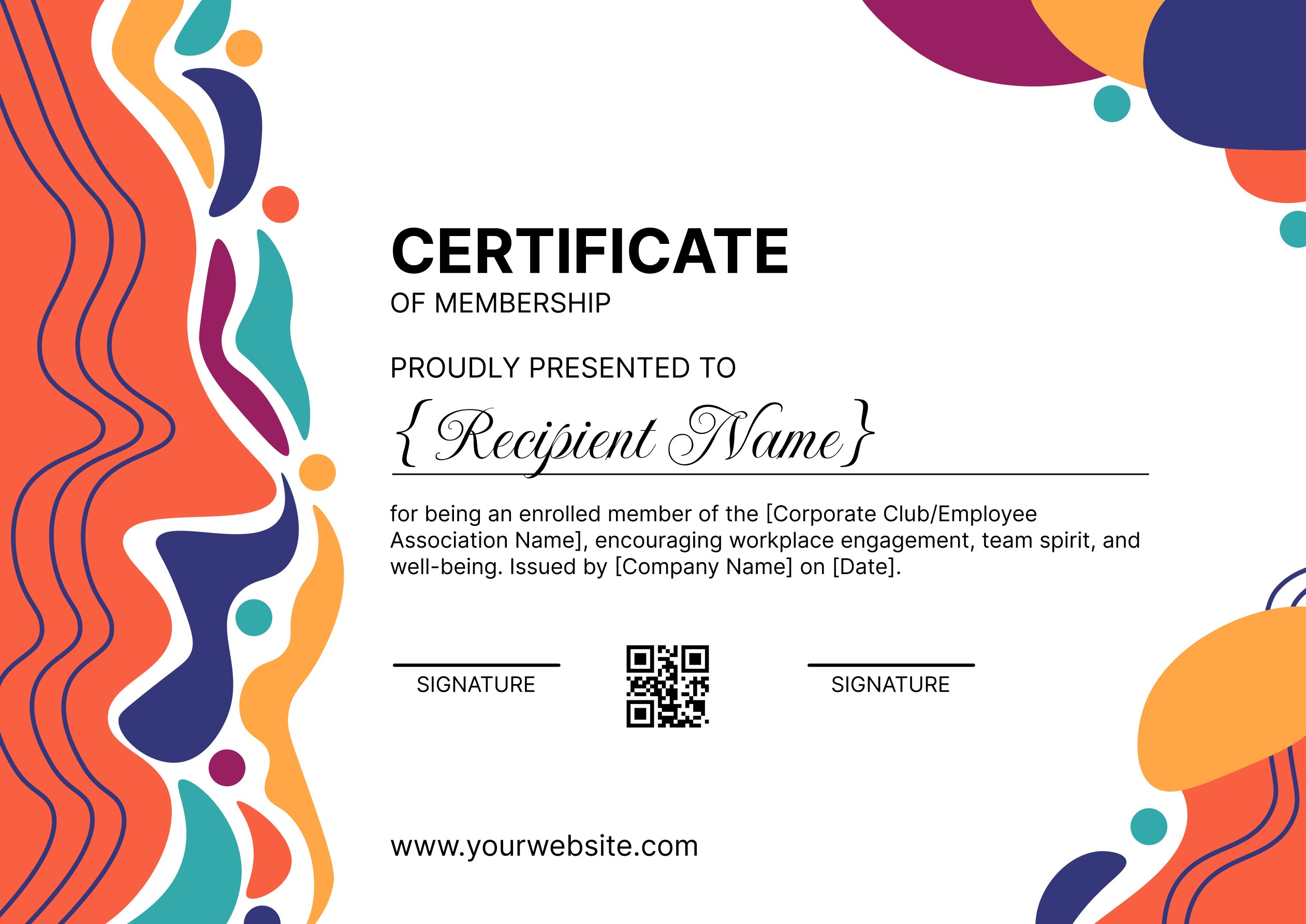 Wauld - Formal and editable corporate membership certificate template
