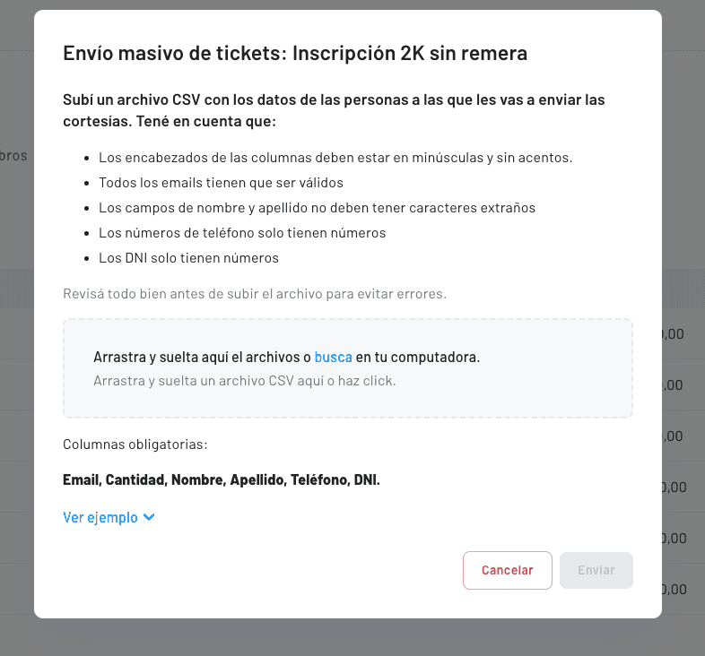 sistema para invitación masiva o manual de sponsors o invitados