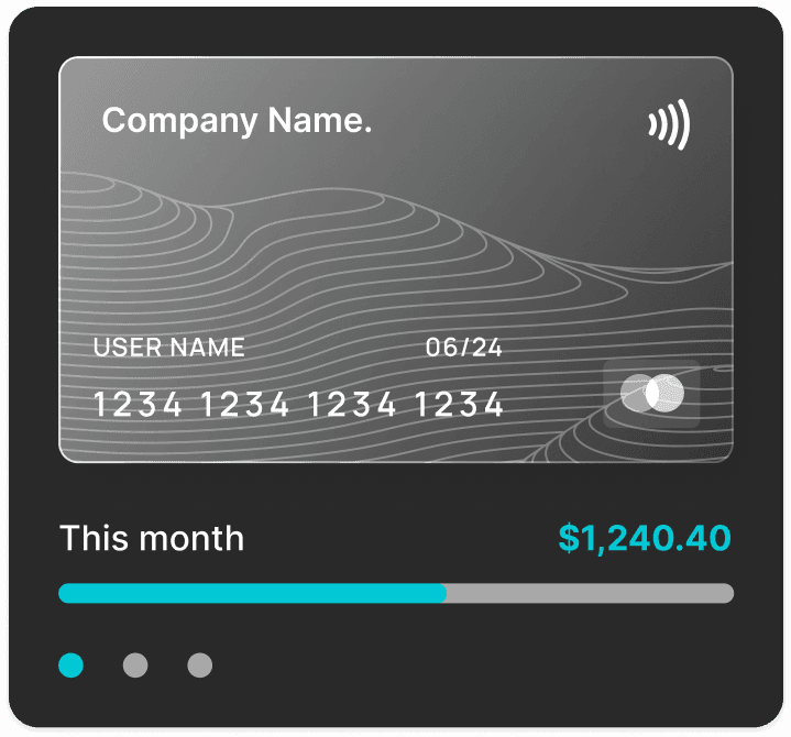 Asset showing a card with information about expenses