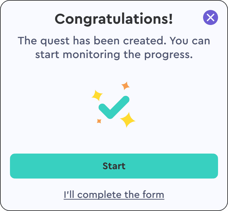 Iteration 1: Quest Creation Confirmation Dialog