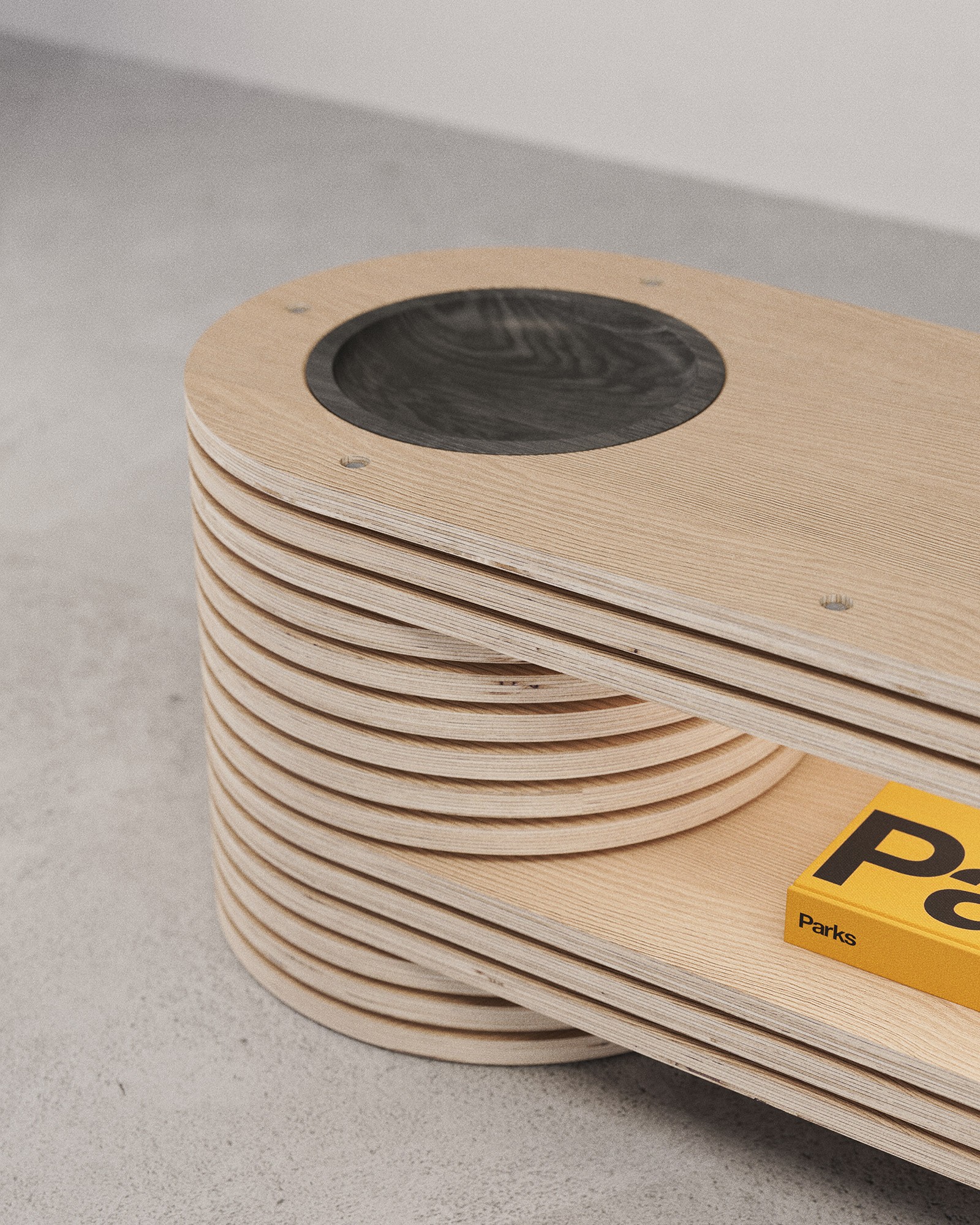 Close view of plywood slice layers