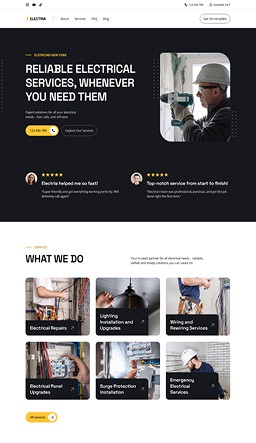 Electria Framer Website Template Homepage 