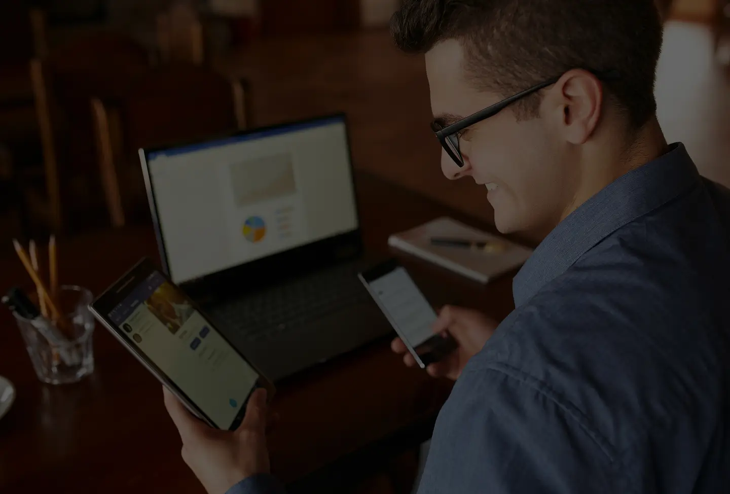 Woman working on laptop indoors