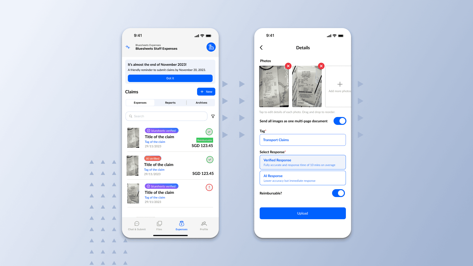 App for personal finance consists of two pages "Home and card details"