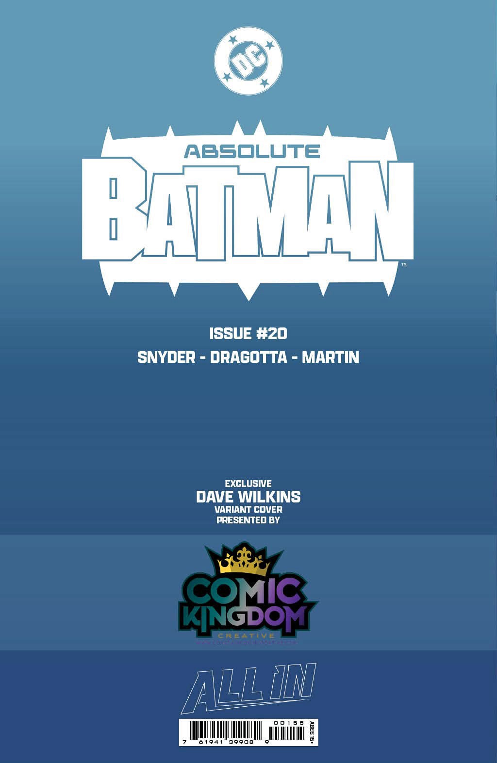 Absolute Batman #20 Dave Wilkins Spot Foil Variant Back Cover DC Comics