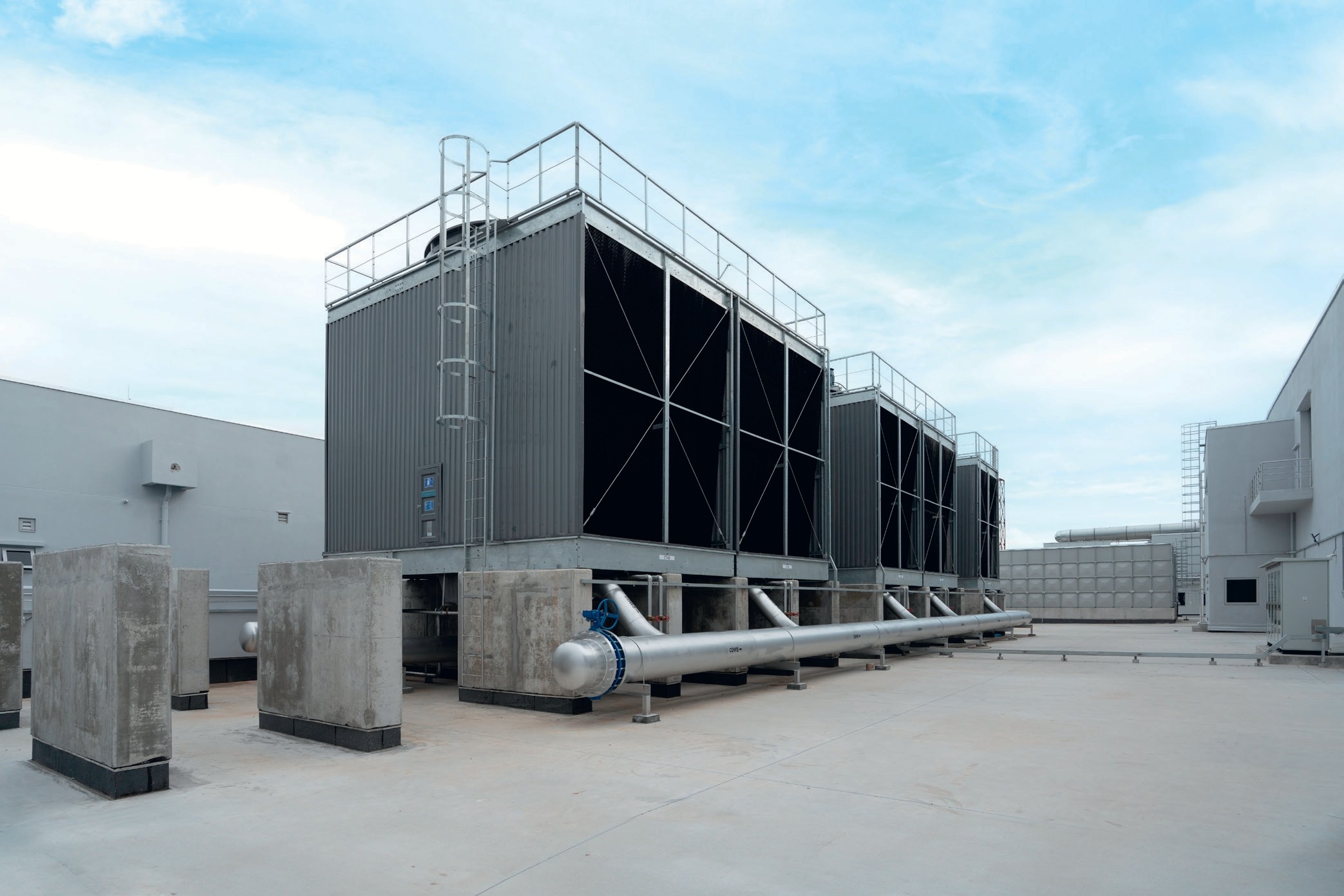 Mechanical equipment at  Koa Denko Factory & Office project by Asima Architects