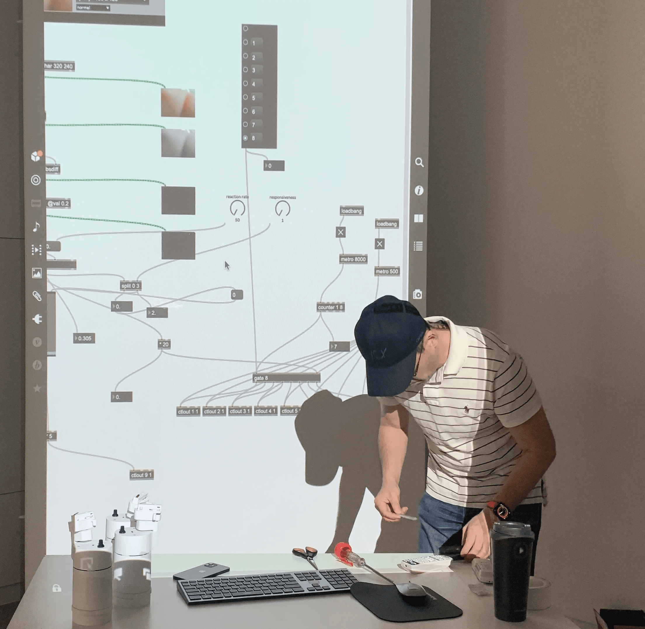 Colorful 3D mockup of product packaging in green and orange tones