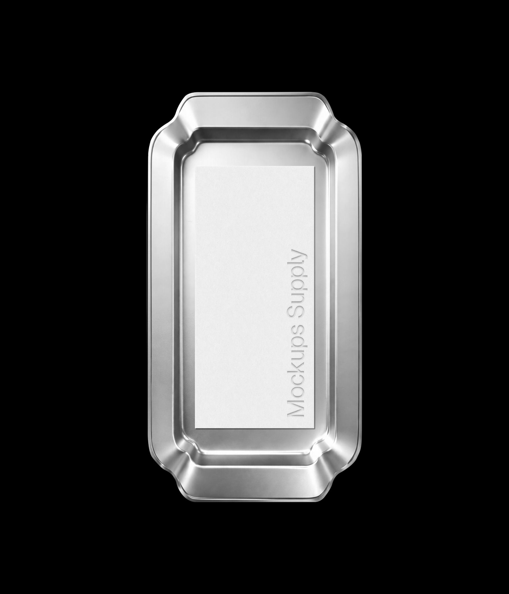 Tall and A5 menu card mockup on metal tray with debossed text effect for restaurant branding and menu presentation