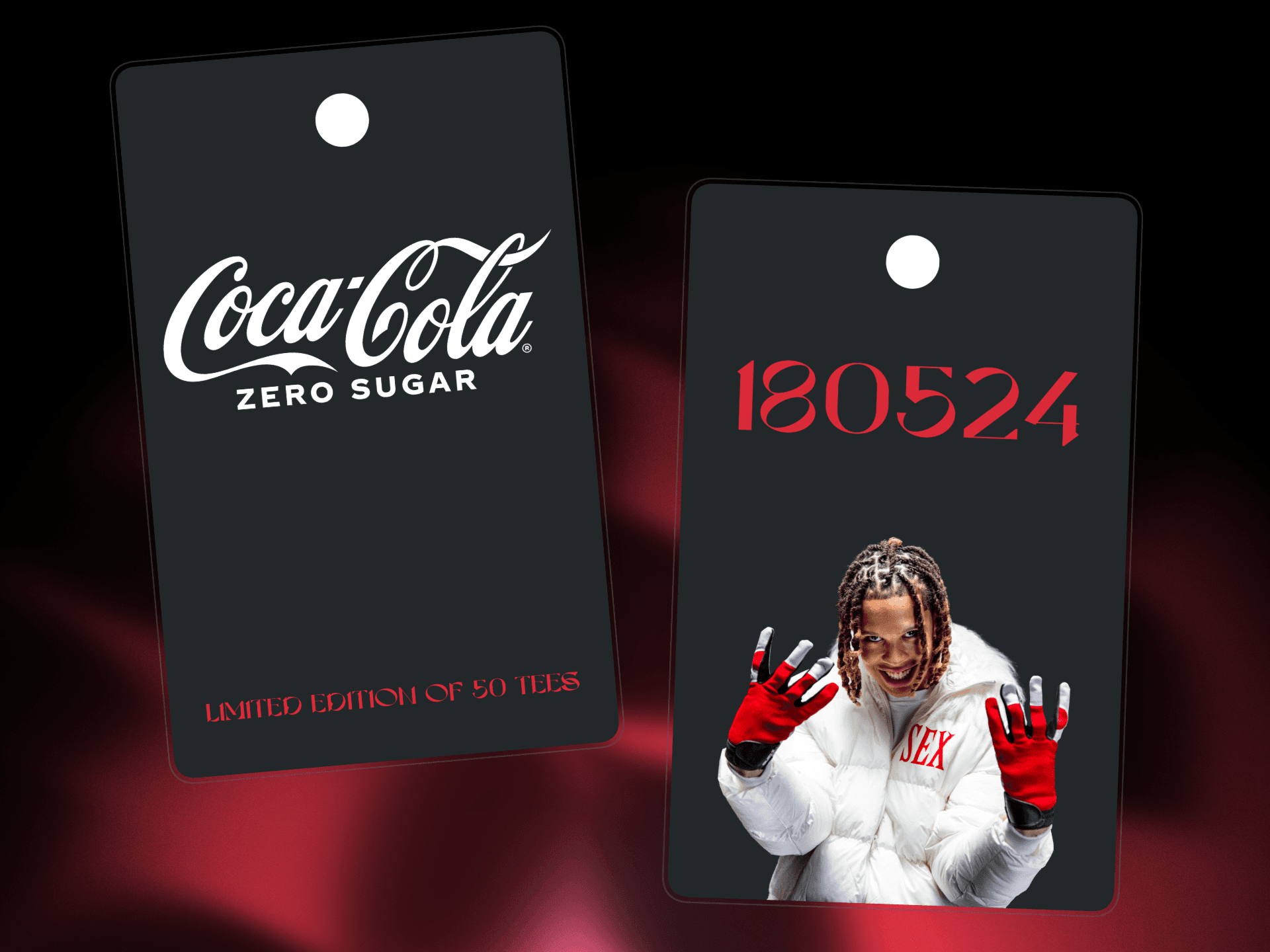 Coca-cola x sexmane product PR and influencer seeding kit's personalized necktag