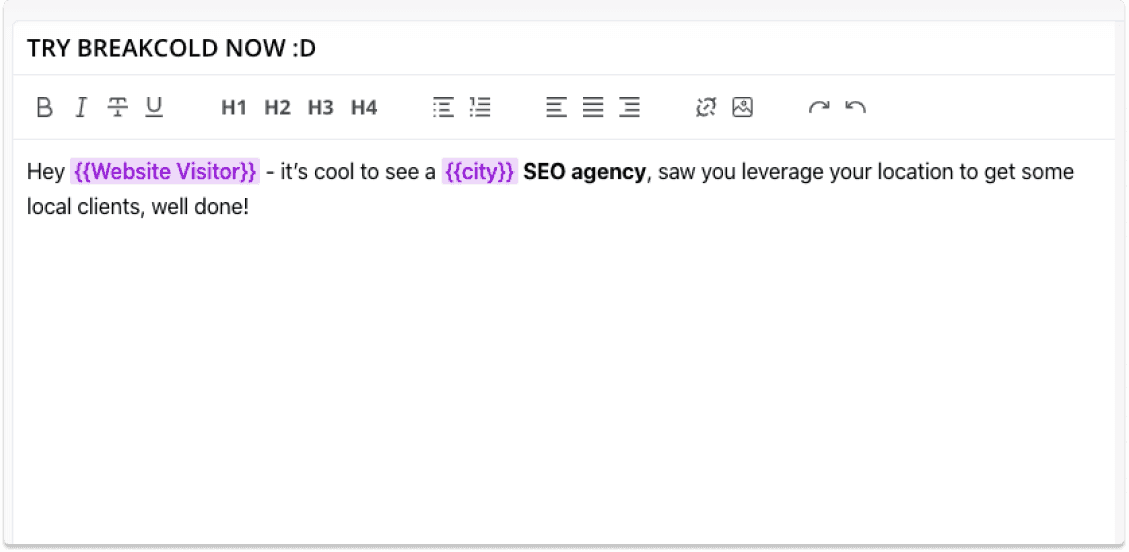 Cold Email Opening Line Example | Breakcold