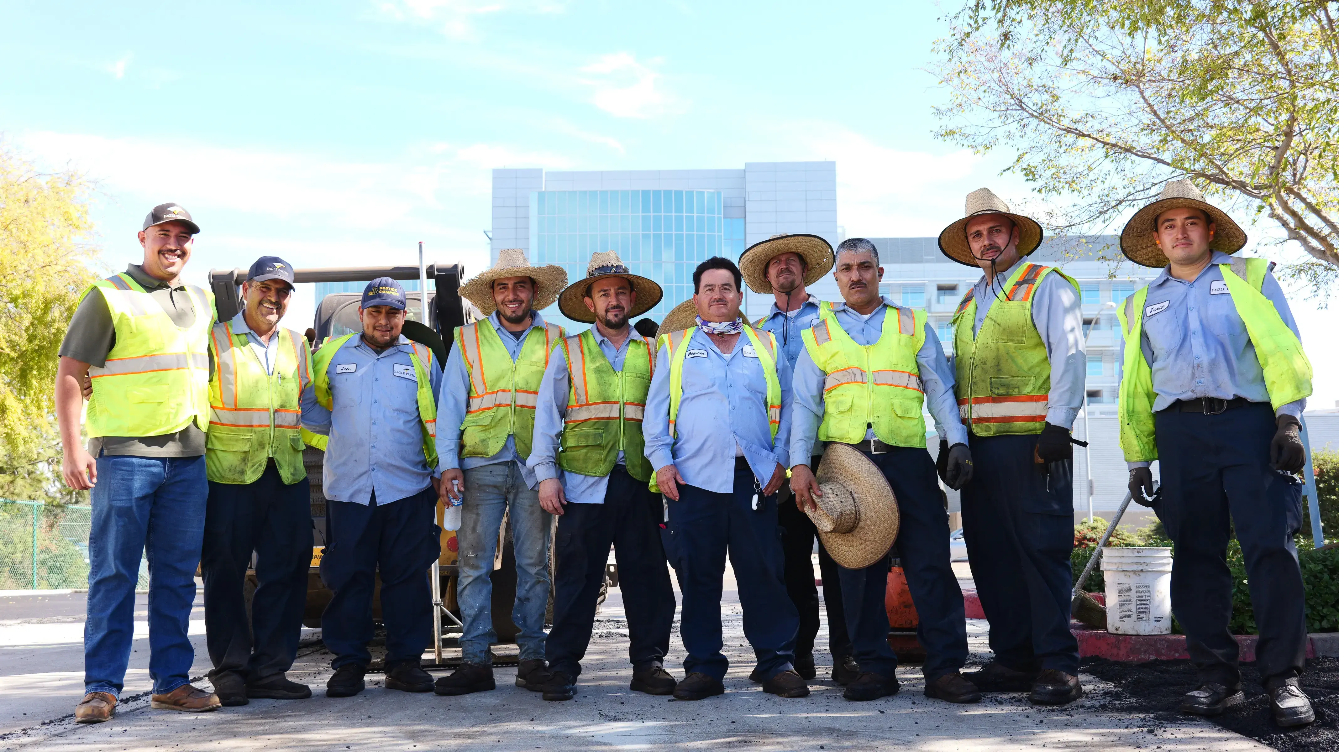 Construction crew posing for team photo