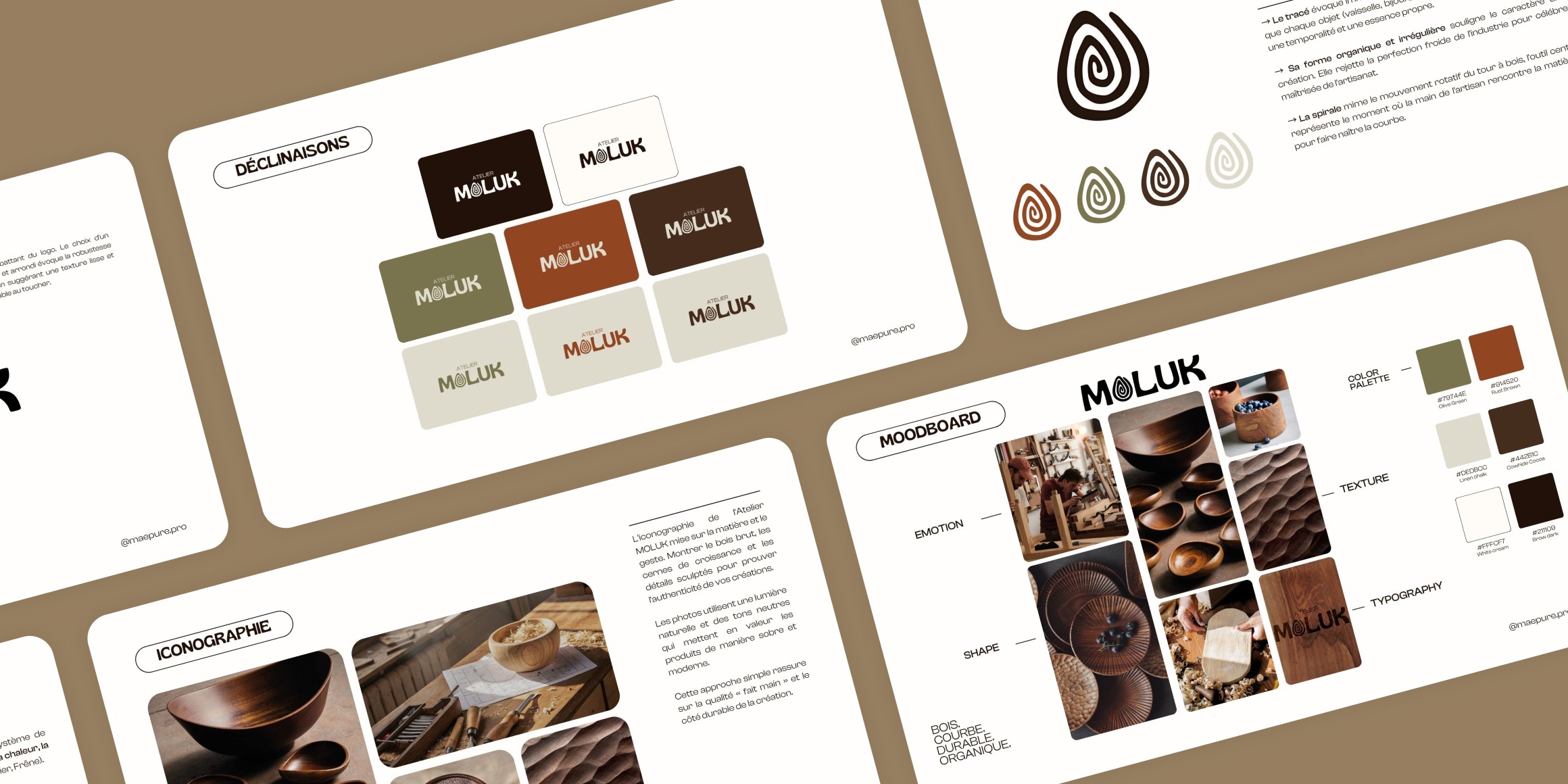 Charte graphique réalisé pour l'atelier Moluk.