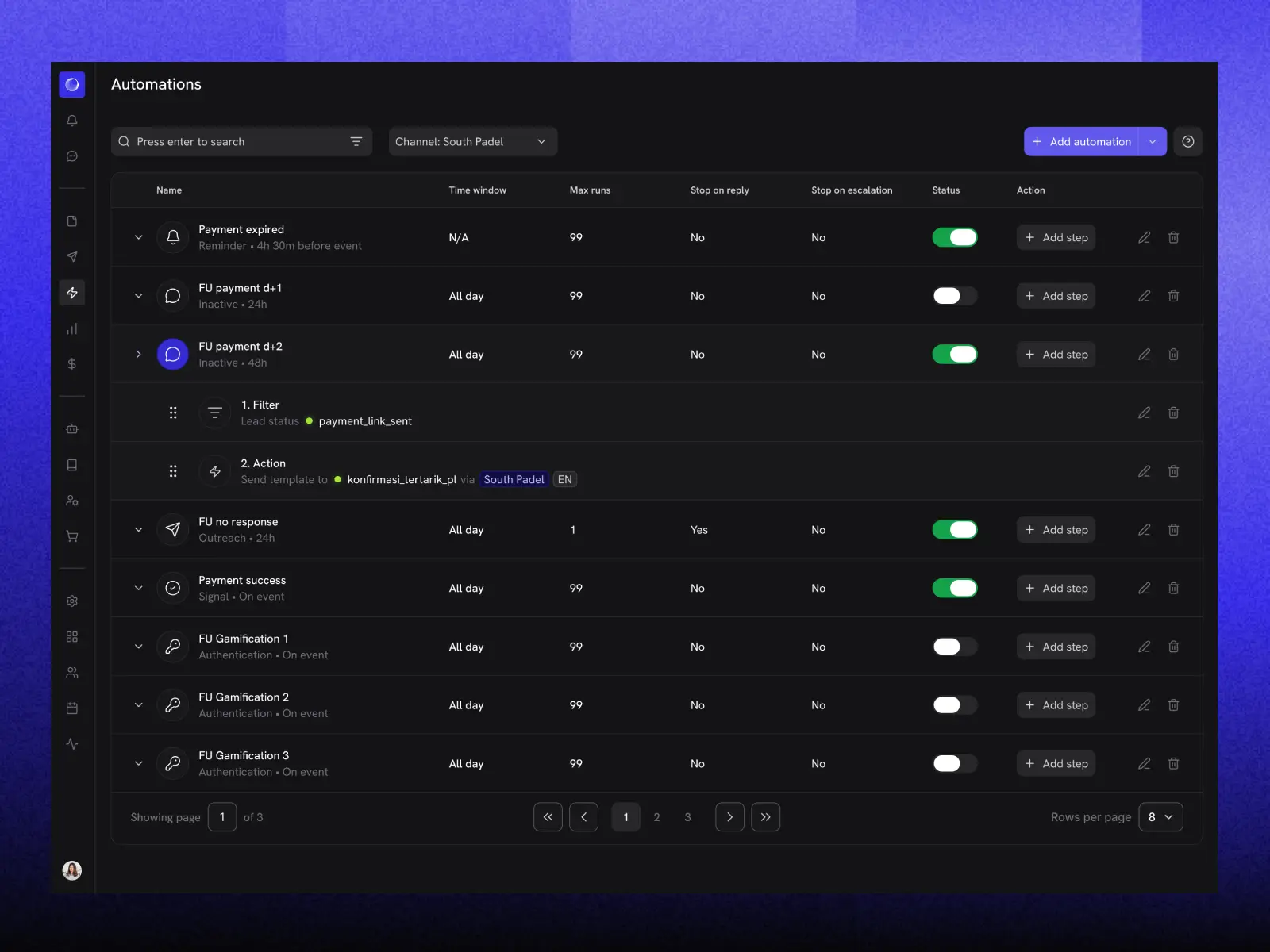 Covena v3 dashboard - Automations