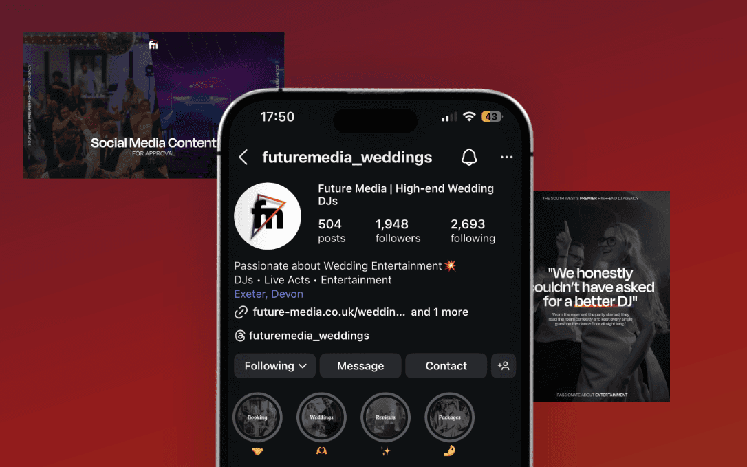 A woman wearing a purple sweater holds a green smartphone and smiles warmly under a clear blue sky, conveying happiness and connectivity.