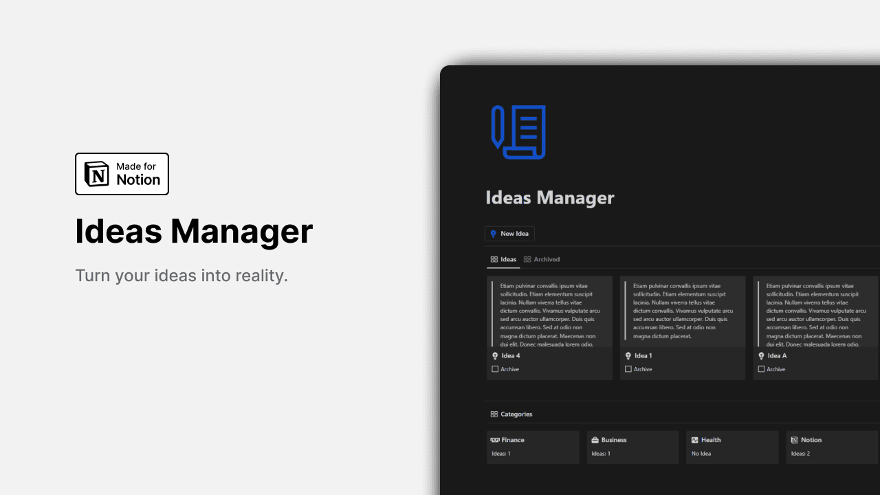 Notion Ideas Manager