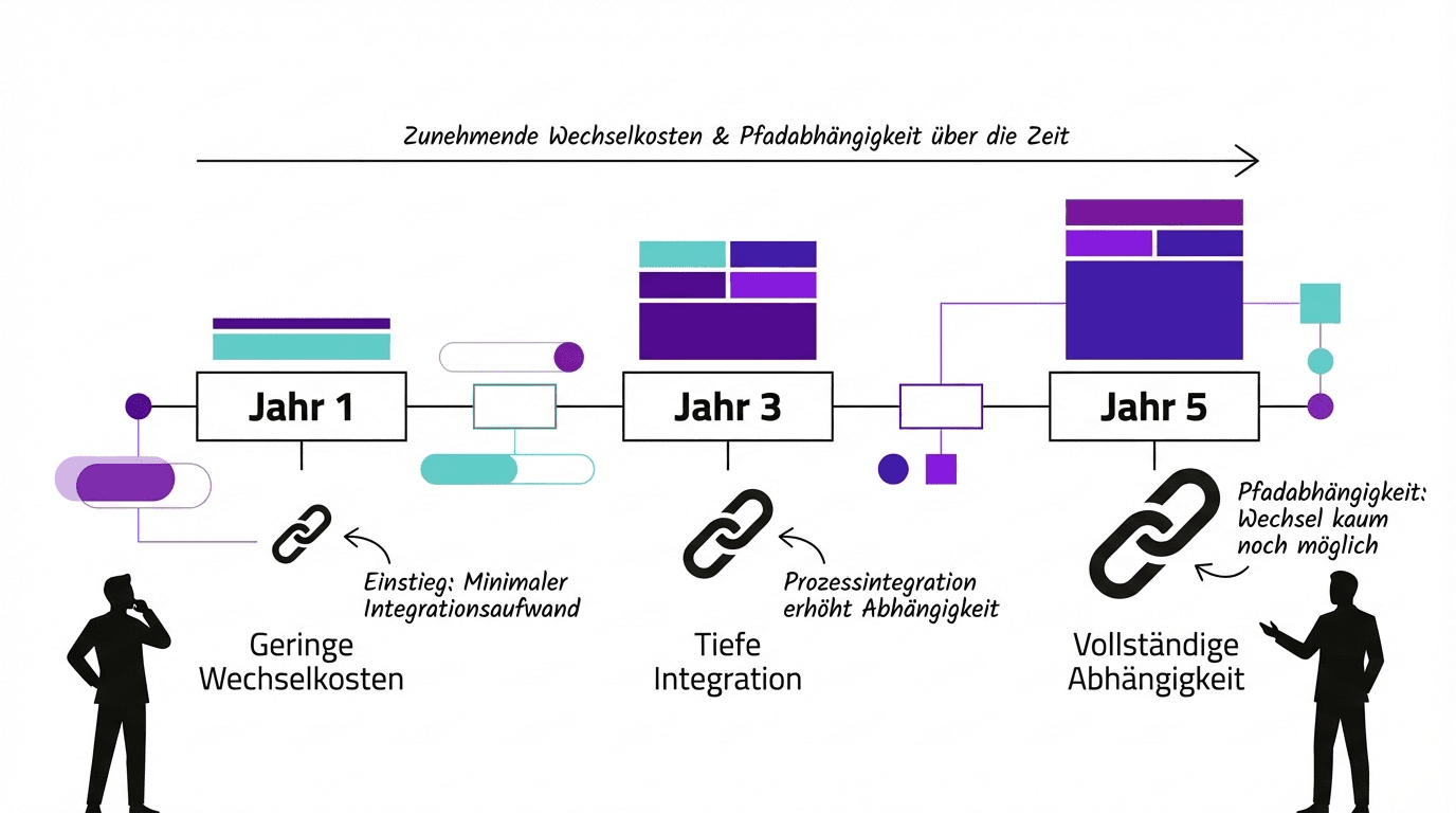 Zunehmende Wechselkosten und Pfadabhängigkeit über die Zeit