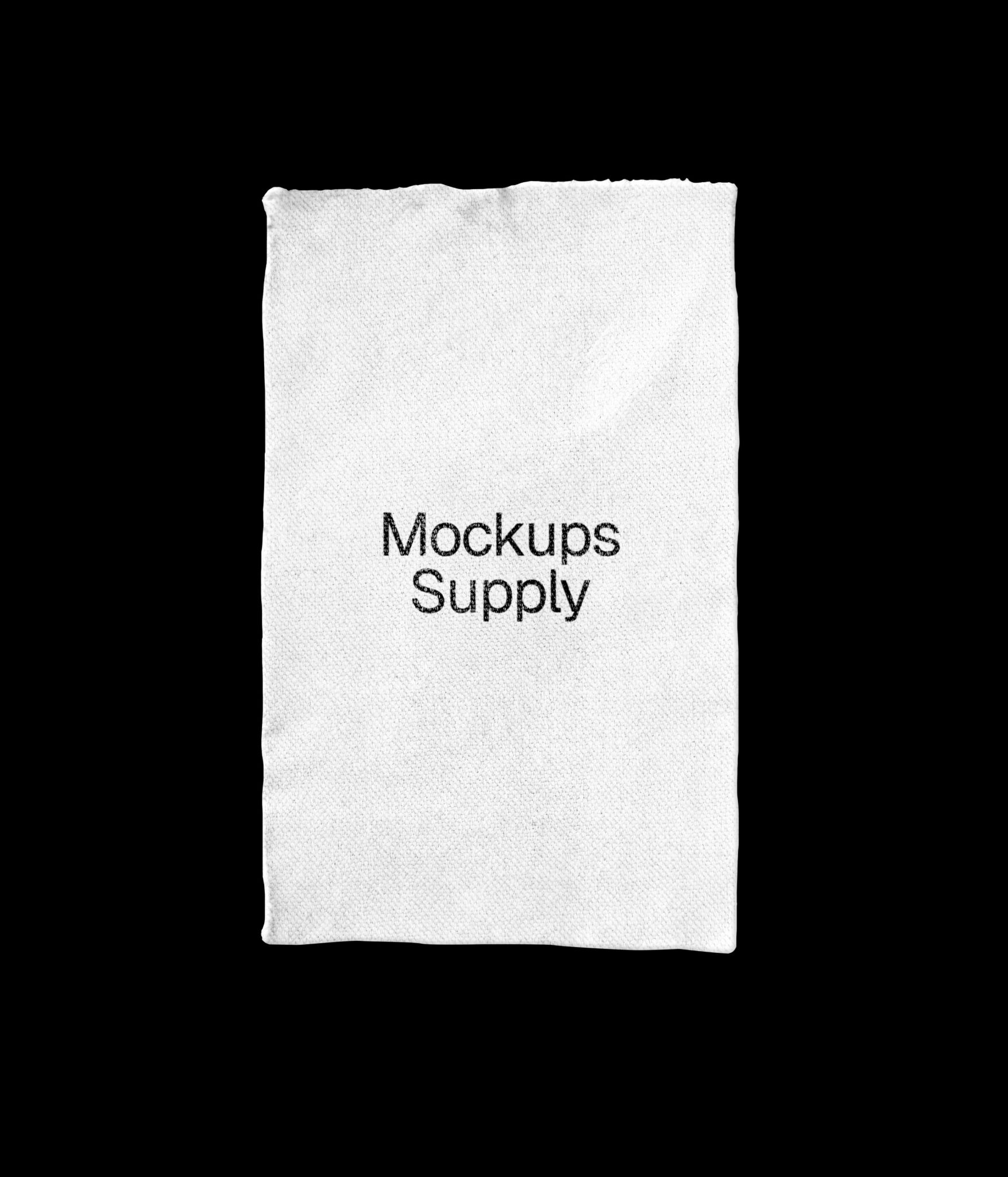 Cotton garment label mockup with editable branding design download PSD
