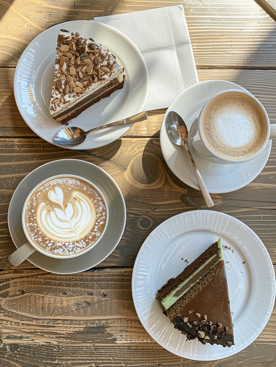 A hand holding a glass of water next to a black coffee looking onto the street