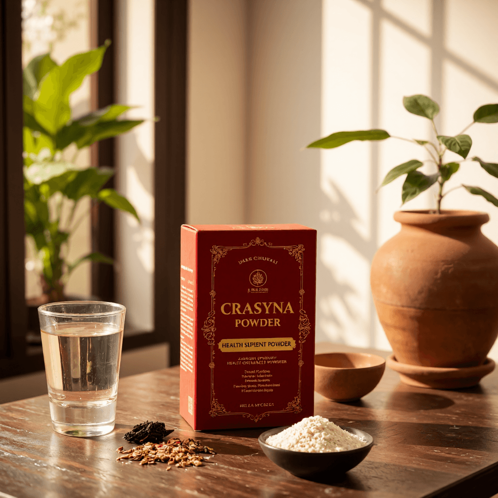 product photography of a box of health supplement powder