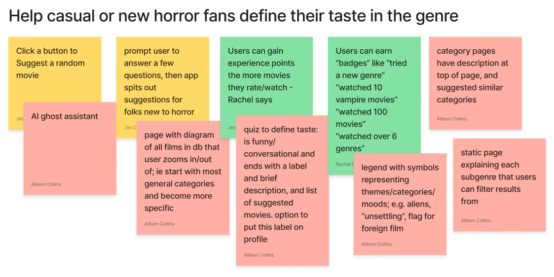 brainstorming: help casual or new horror fans define their taste in the genre