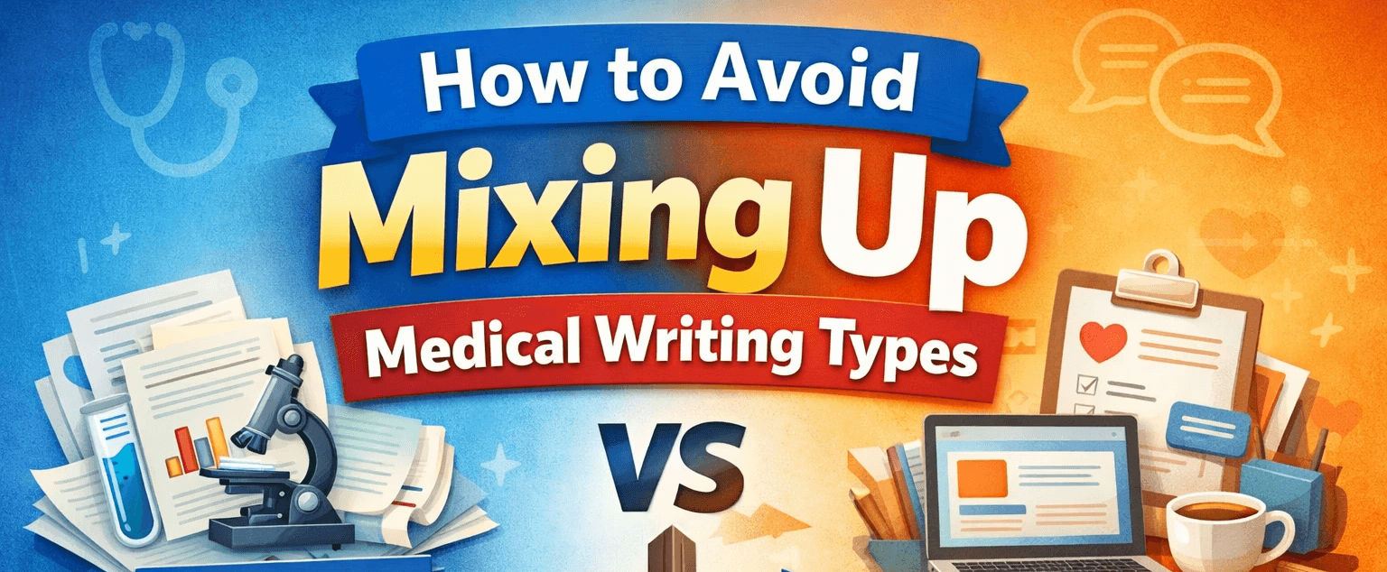 Medical research writing vs medical content writing image
