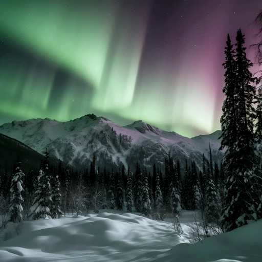 Aurora over the pines