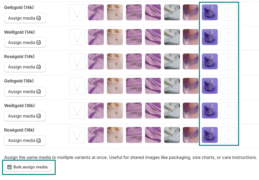 Nova Multiple Variant Images - bulk assign