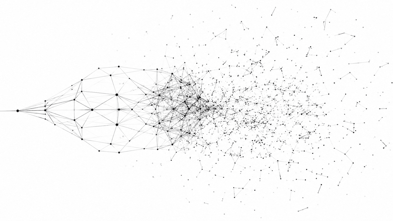 A sketch of small nodes connected to form a pattern on a white background. 