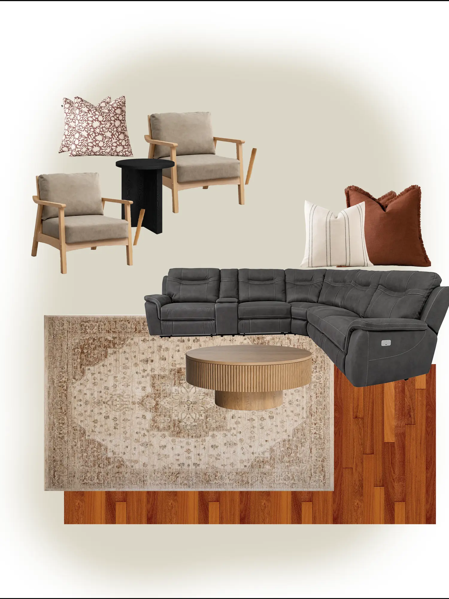 Conceptual design project featuring warm natural materials and modern tailored finishes by Mint Interior Design.
