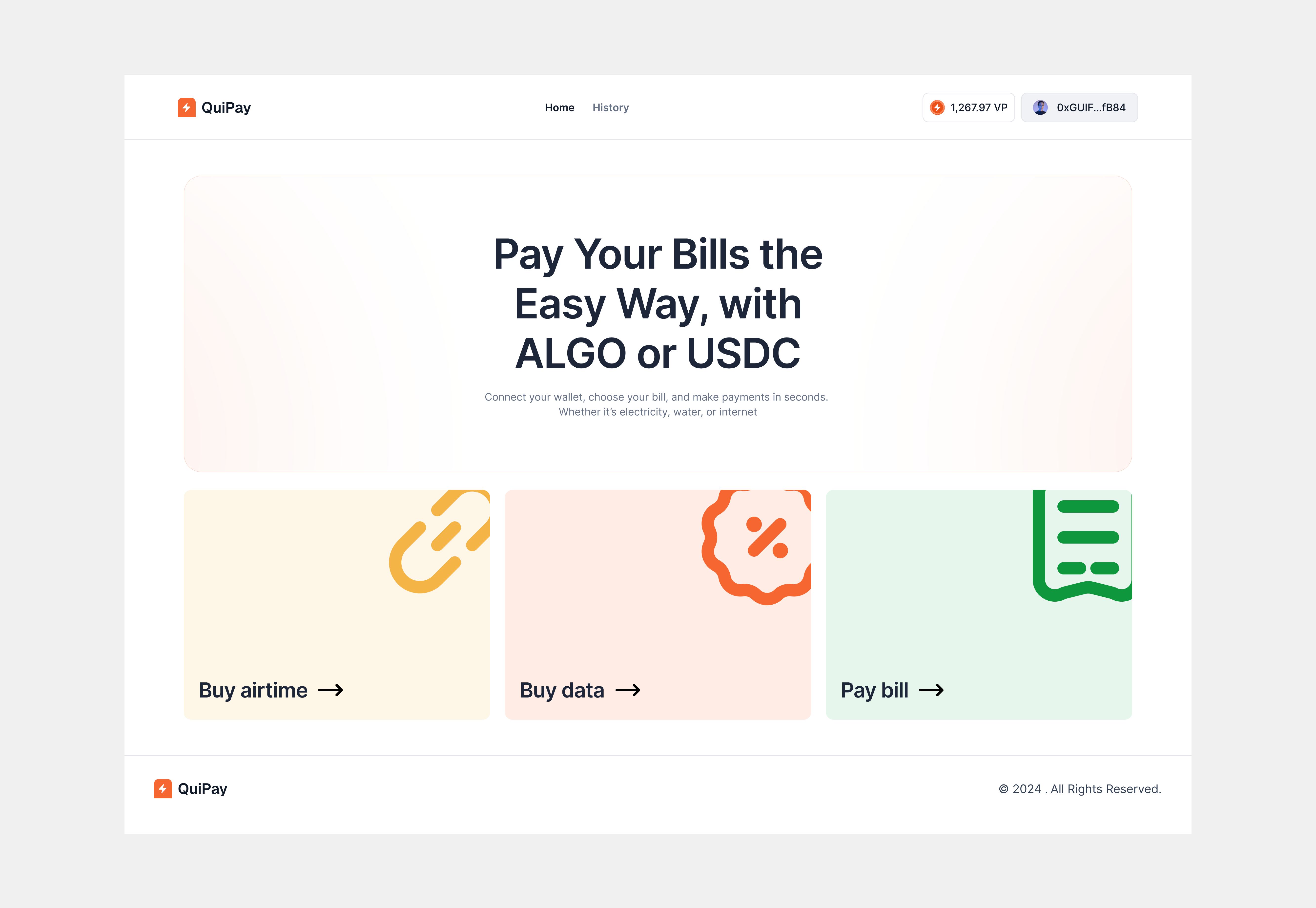 A UI shot for QuiPay