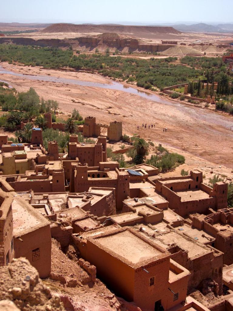 view from the top of ait ben haddou village