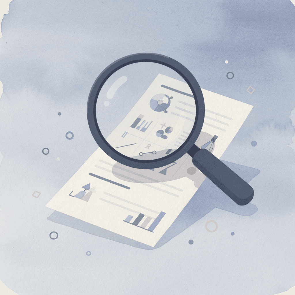 Magnifying glass examining details representing focus on wrong metrics - Futures Prop Firms