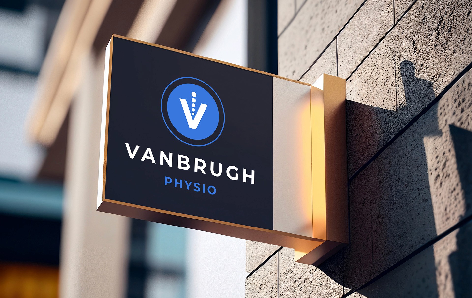 Vanbrugh Physio London clinic wall signage