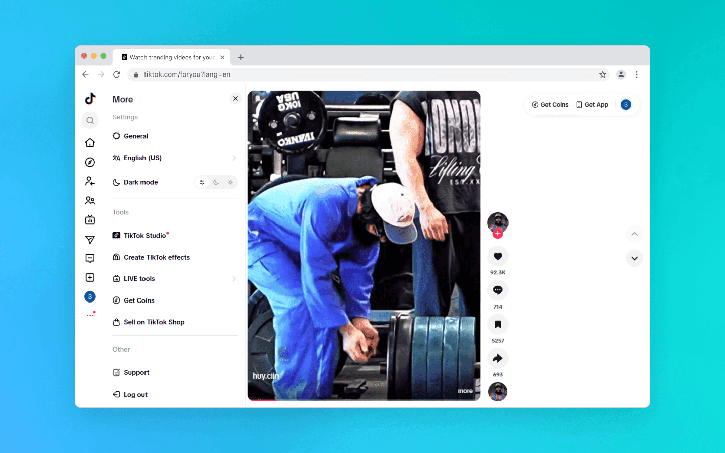 What you can do after logging into TikTok Web
