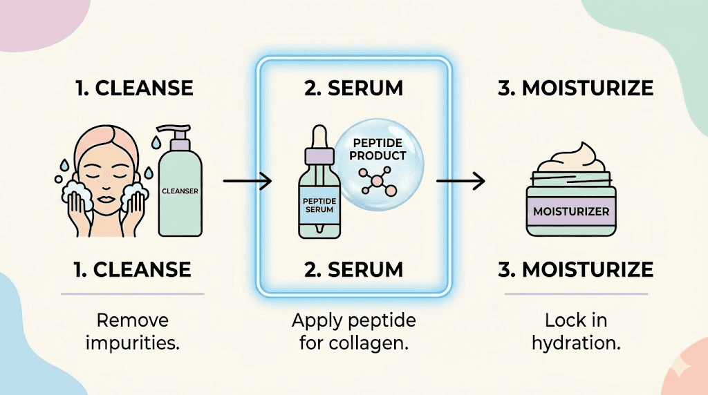 How to apply PCA Exlinea peptide serum in skincare routine