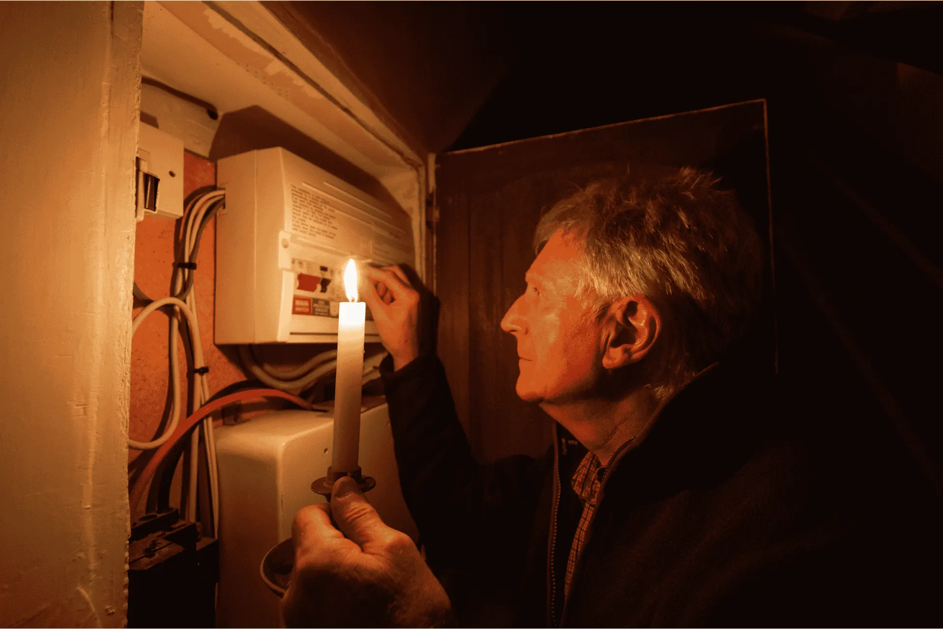 Mann in Berlin guckt auf sienen Sicherheitskasten