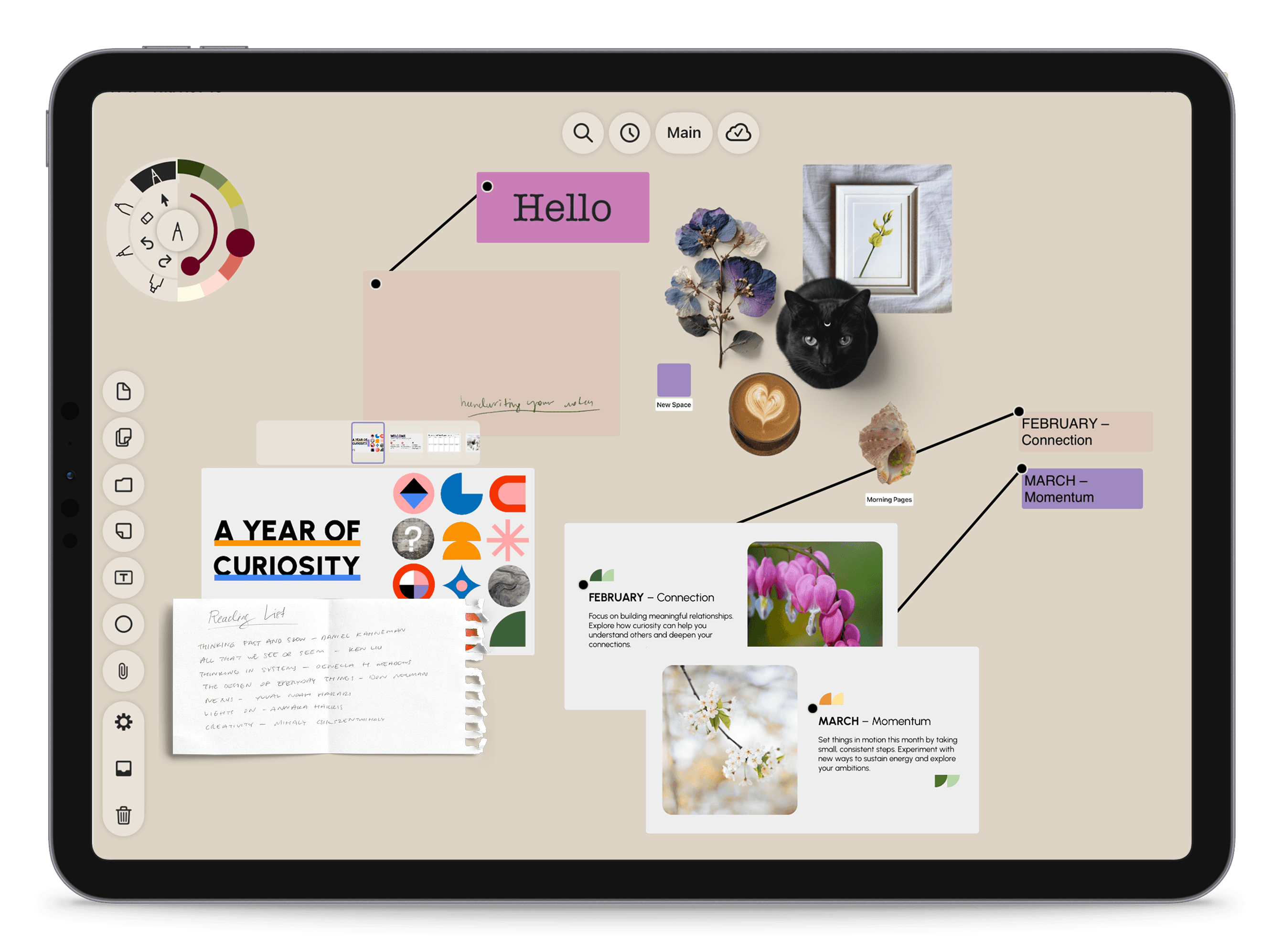 material samples on a grey surface
