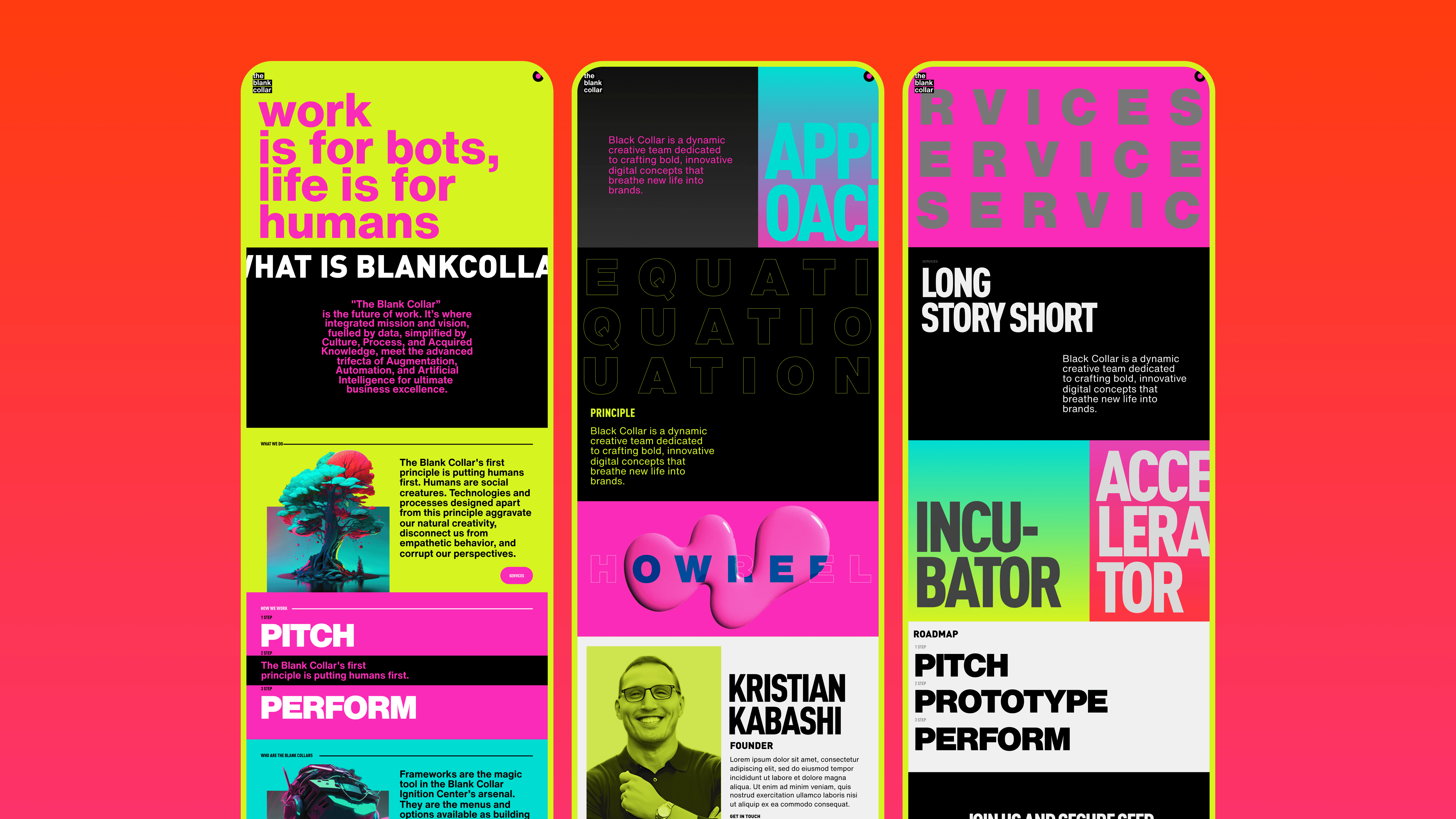 Mobile website version for The Blank Collar designed and developed by our team