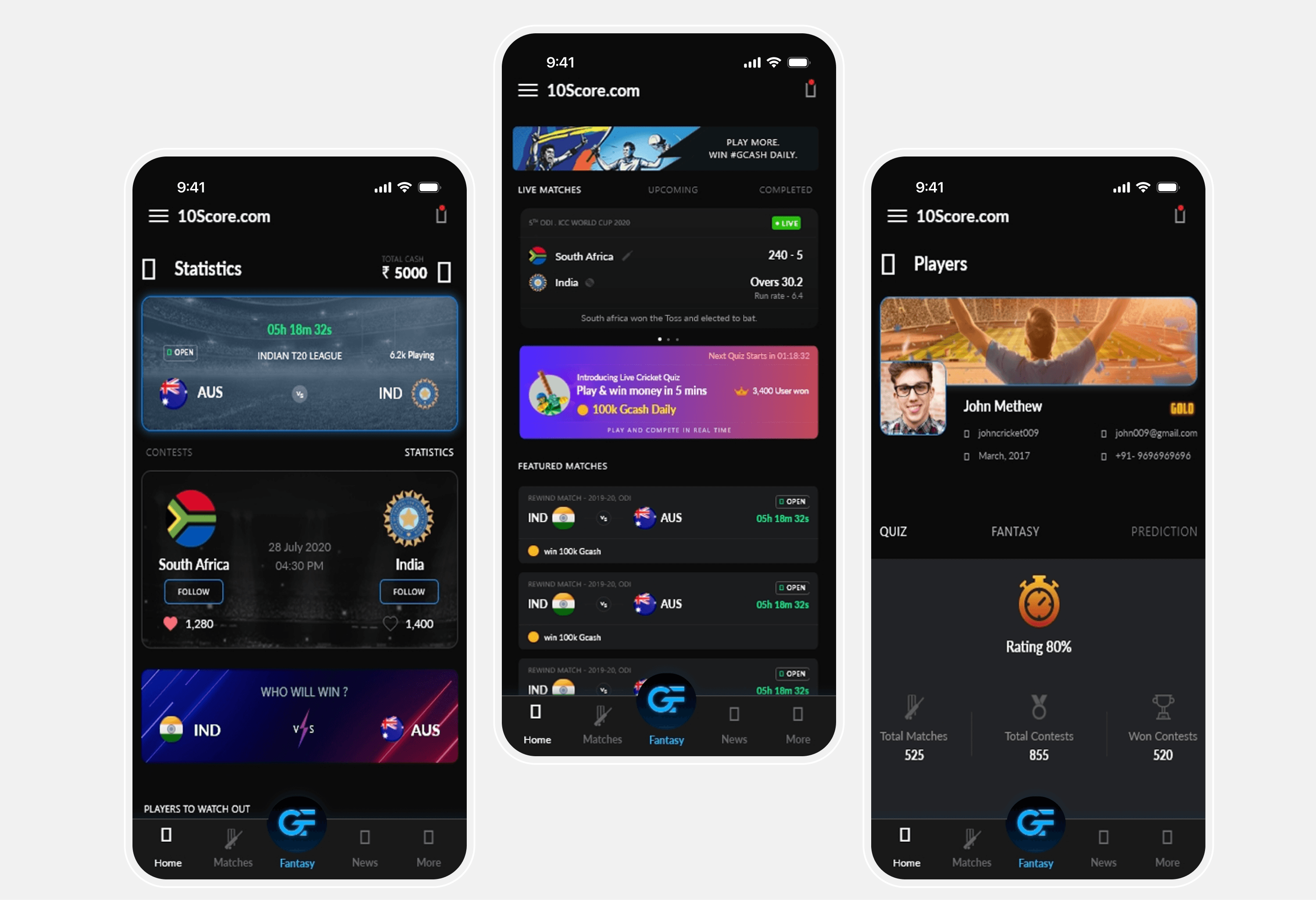 College dashboard design mockup