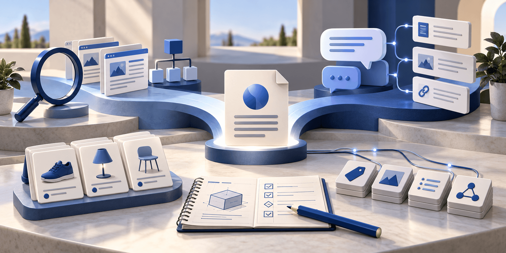 Traditional search and AI answer research paths converge on brand content and product improvements.