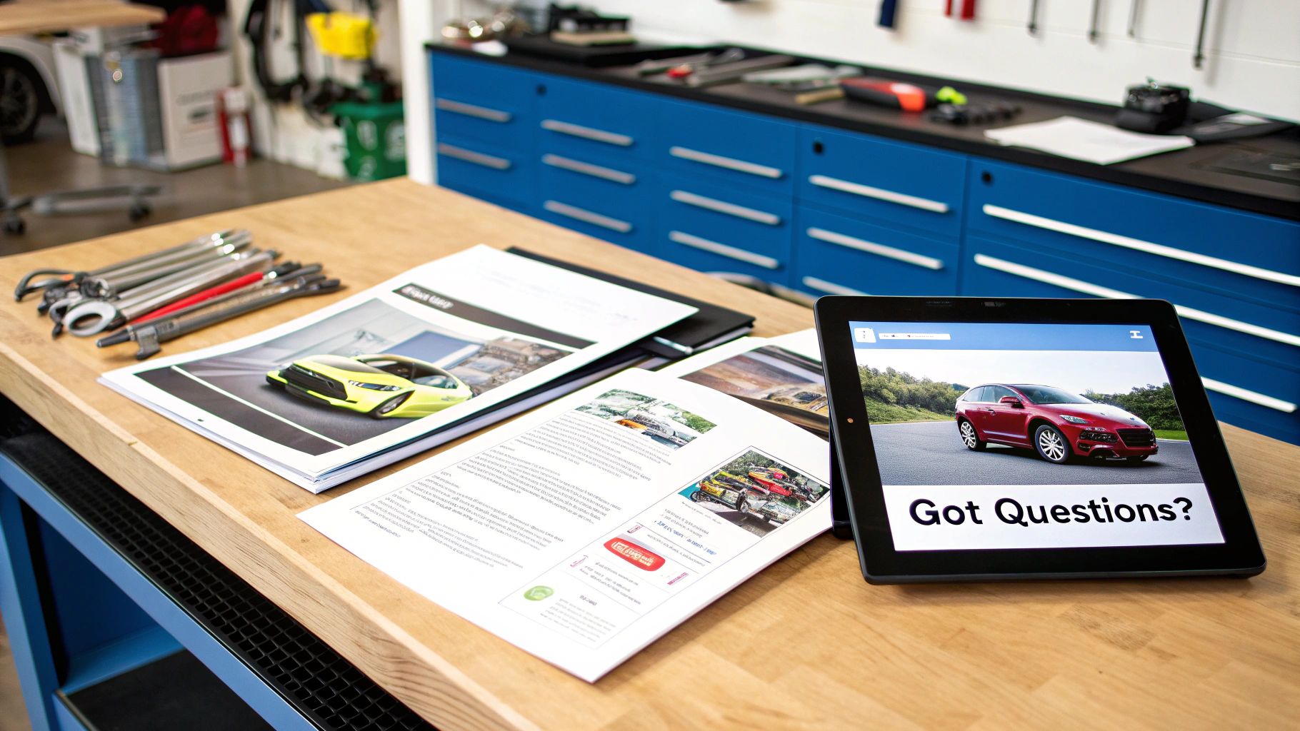 A person asking questions to a professional auto glass technician.
