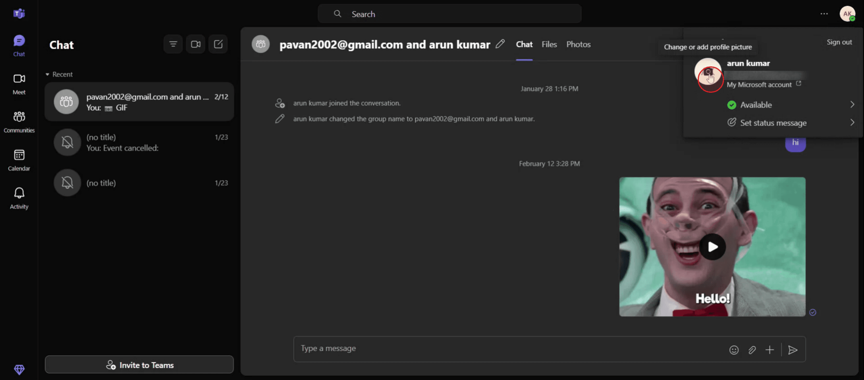 You will be presented with two options regarding your profile picture.