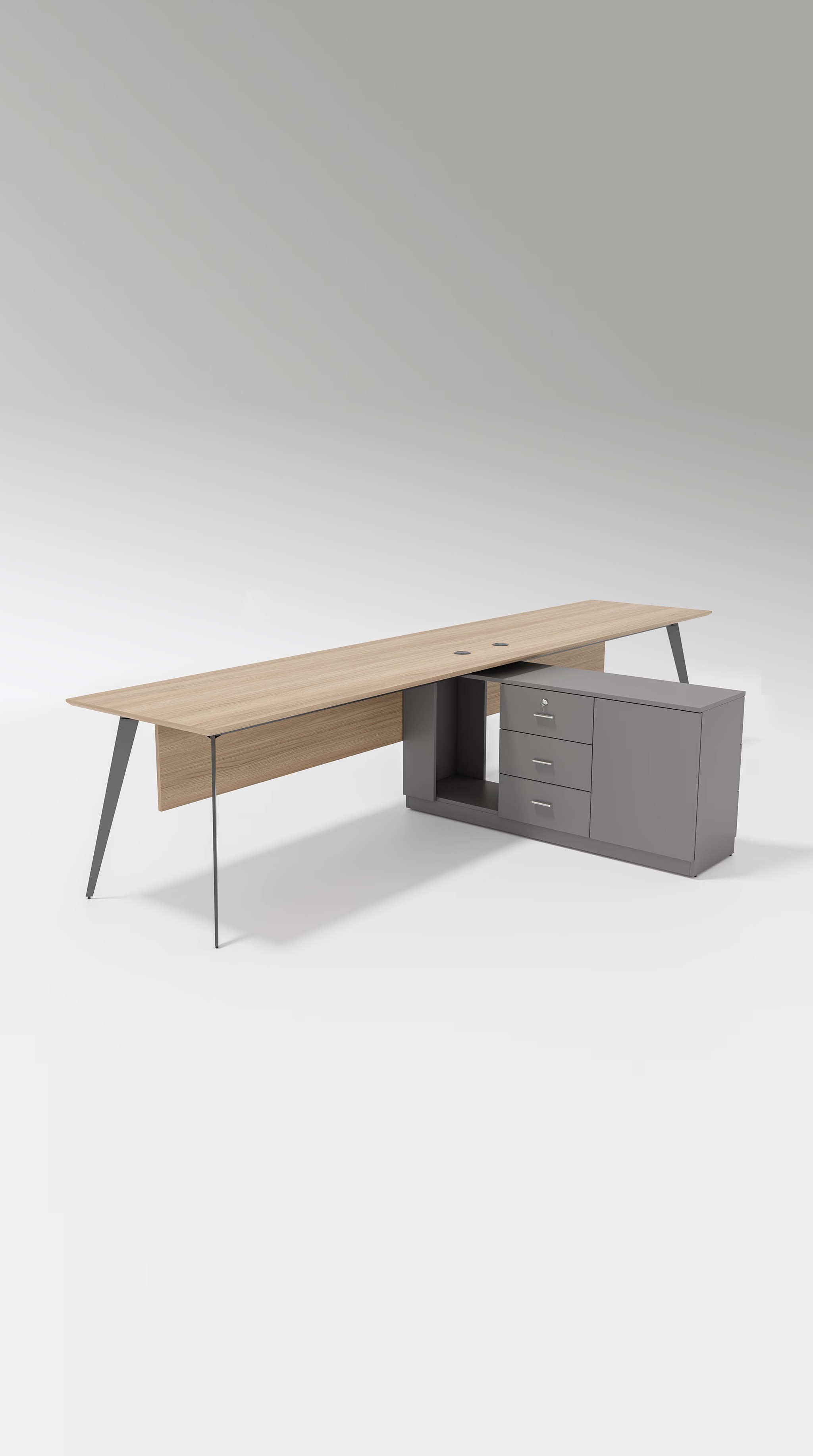 Nova Series executive desk with side credenza, hero render