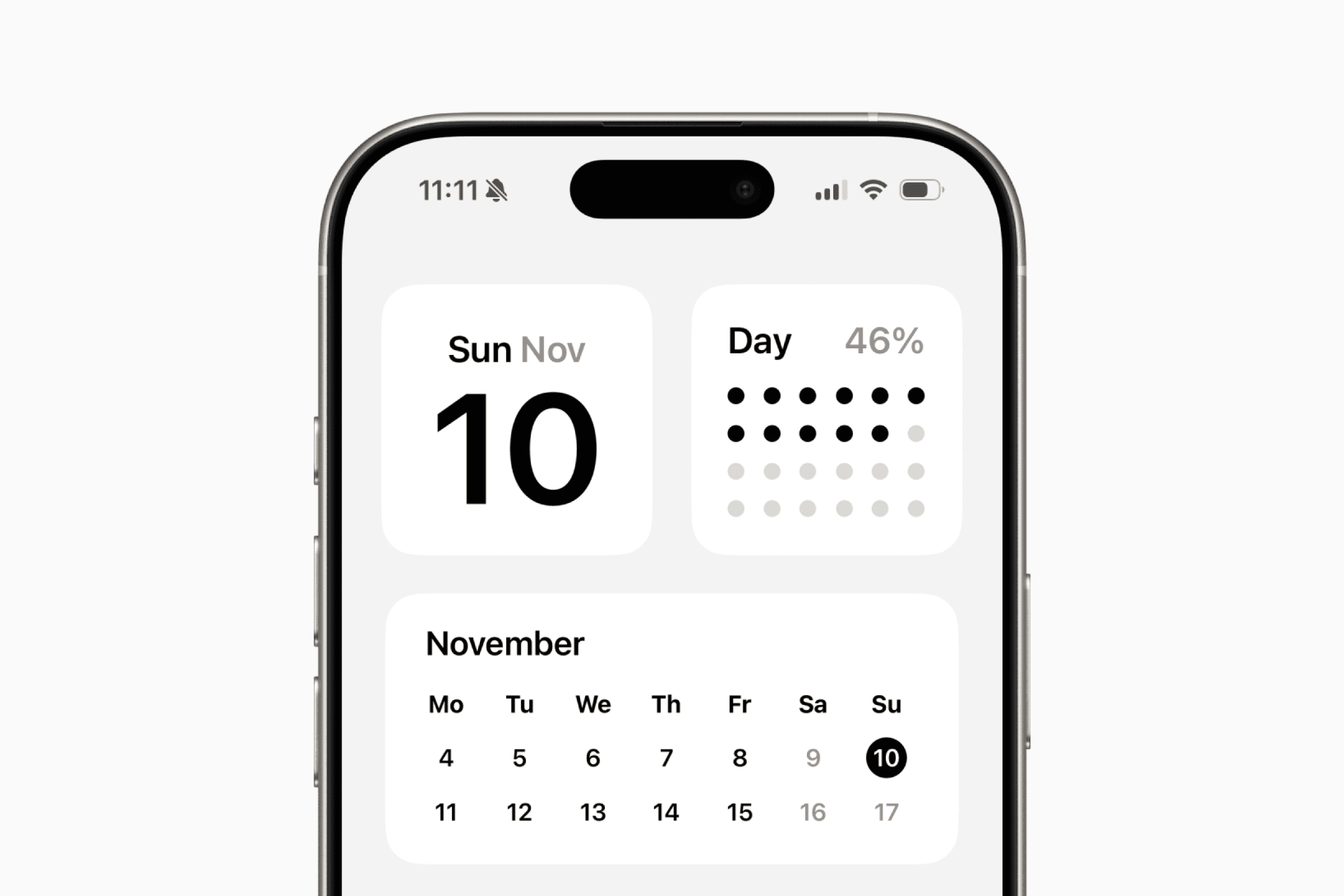 Minimal Widgy widgets on iPhone homescreen