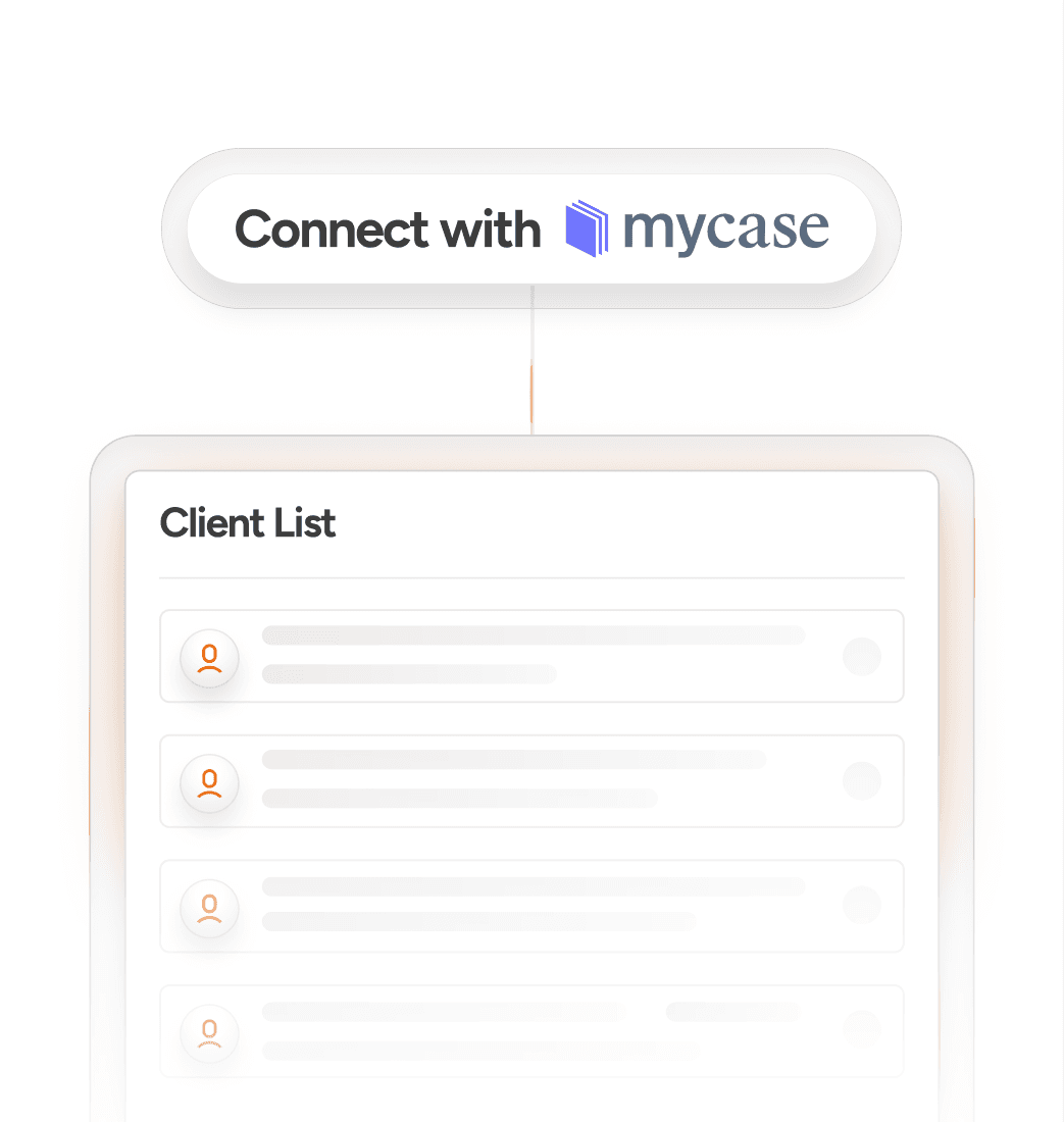 image of connecting MyCase with client list