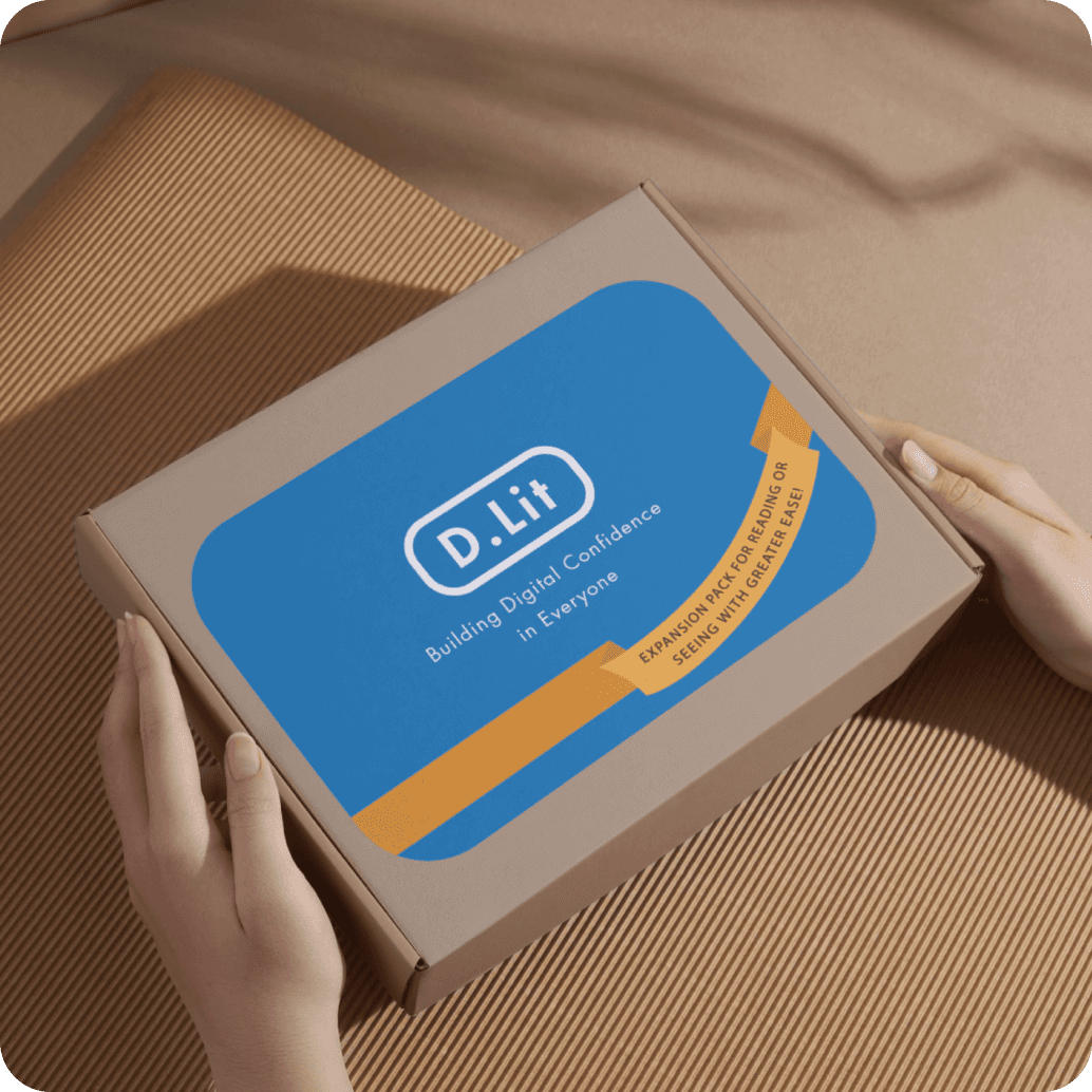 A cardboard box with a D.Lit label