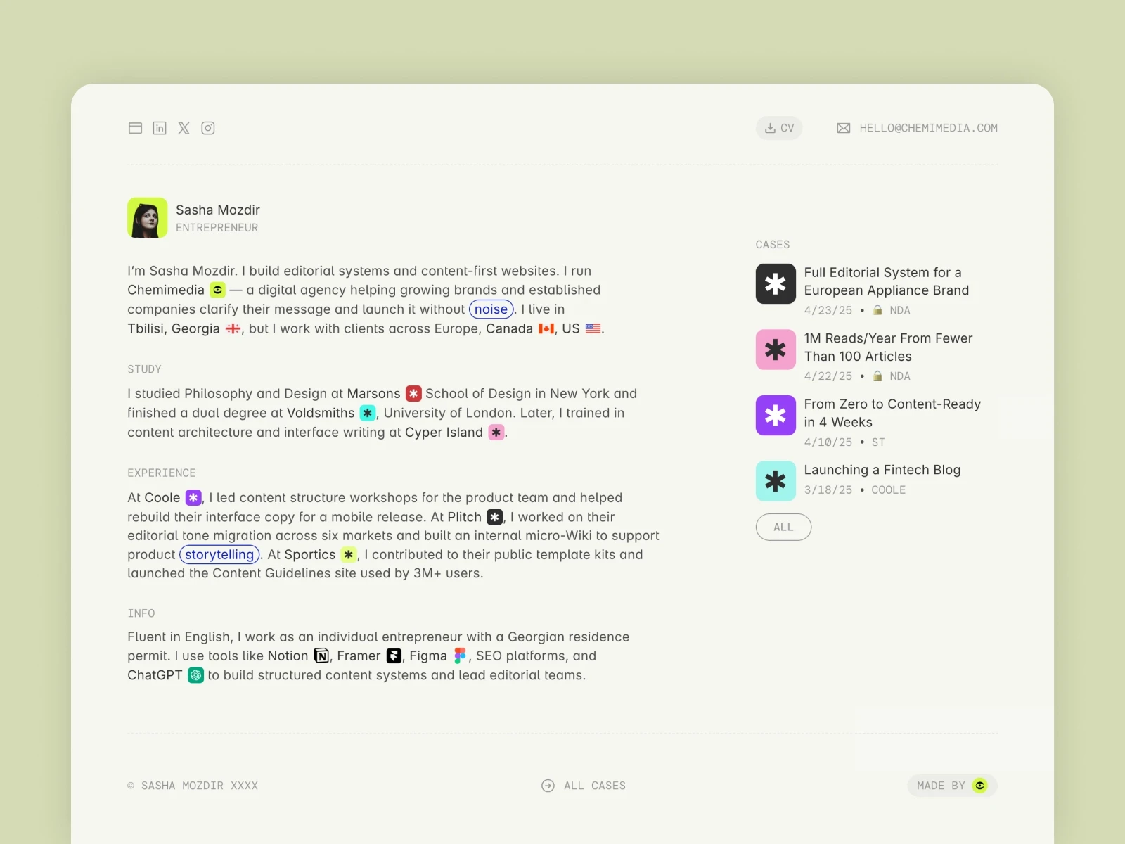 OutlineCV — Resume & Case Study Template 