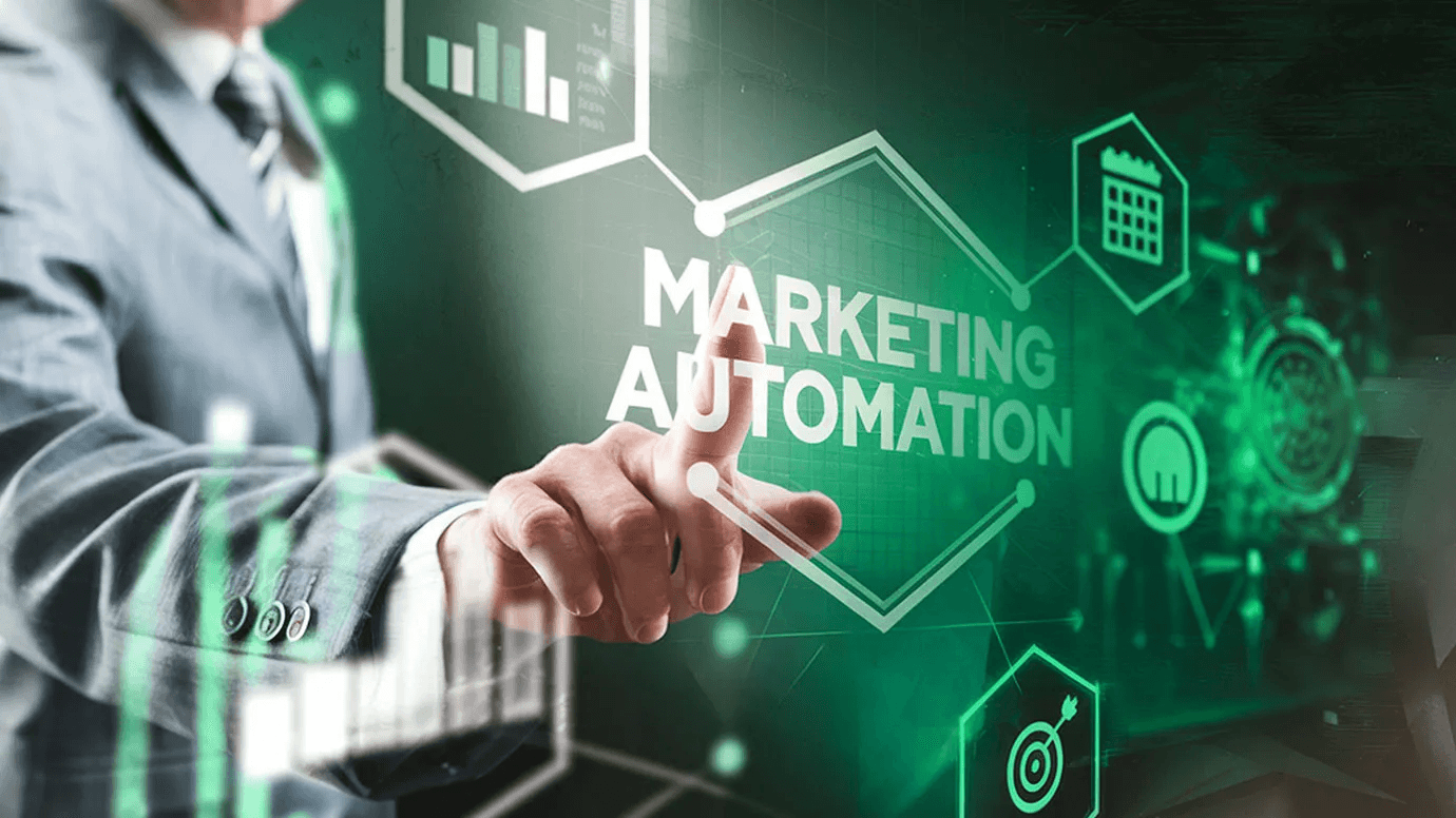 Man touching marketing automation - AI Marketing Automation Tools