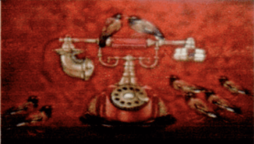 herd of sheep on road painting