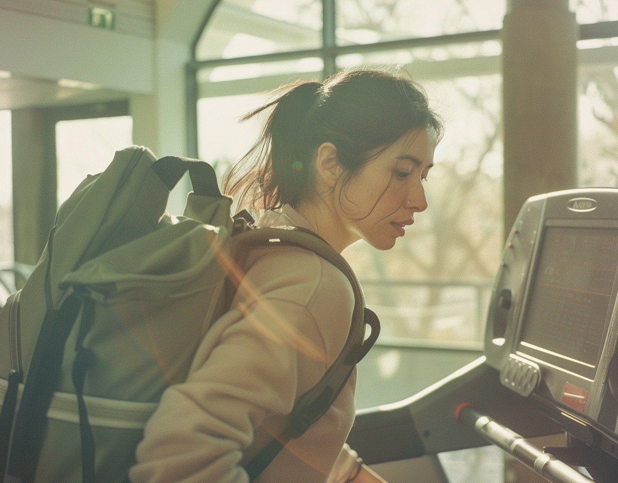 woman rucking on treadmill